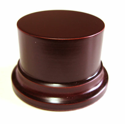 WOODEN BASE STAND Round 6,5cm Mahogany 